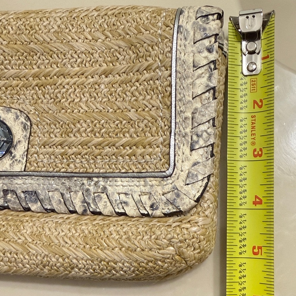 Coach Natalie Straw clutch with Python embossed l… - image 9